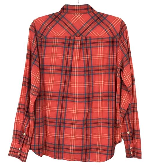 J. Crew Boy Fit Shirt Red Scotch Tartan Plaid Button Up Down Top Western sz 8 - Picture 2 of 11
